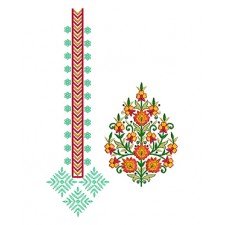 Floral Neck Embroidery Design