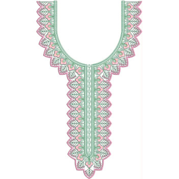 Mint & Rose Collar Embroidery Design