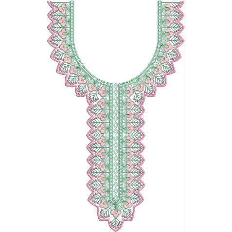 Mint & Rose Collar Embroidery Design