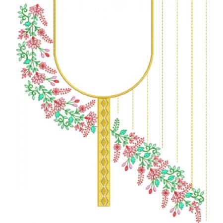 Fancy Neck Embroidery Design