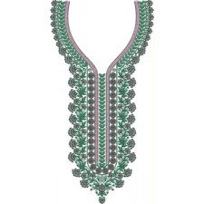 Long Embroidery Neck With Flower 