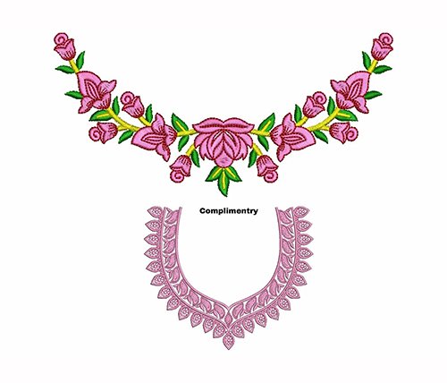 Boat Neck Embroidery Design