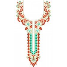 Geometric Neck Embroidery Design 22434