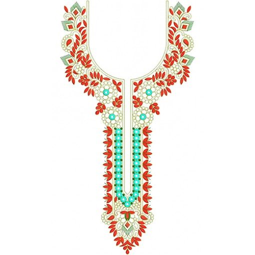 Geometric Neck Embroidery Design 22434