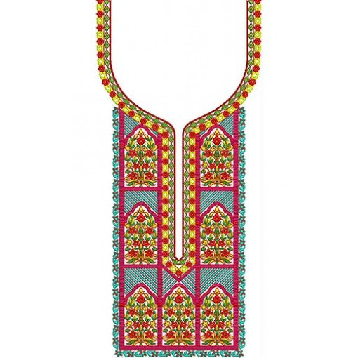 Pakistani Culture Neck Embroidery Design 22623