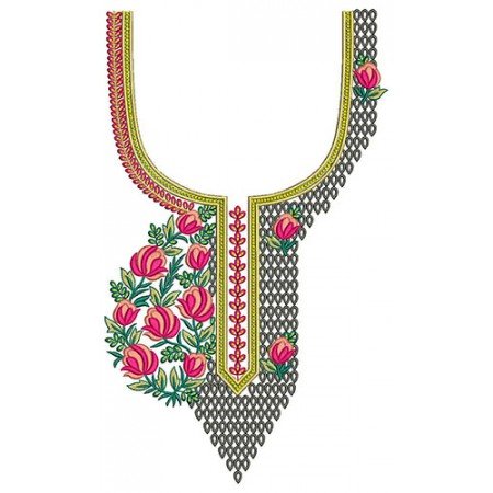 Arabic Dress Neck Embroidery Design 22748