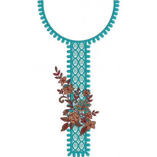Traditional Nigeria Attire Neck Embroidery Design 22838