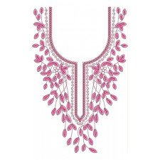 Leaf Neck Embroidery Design 22840