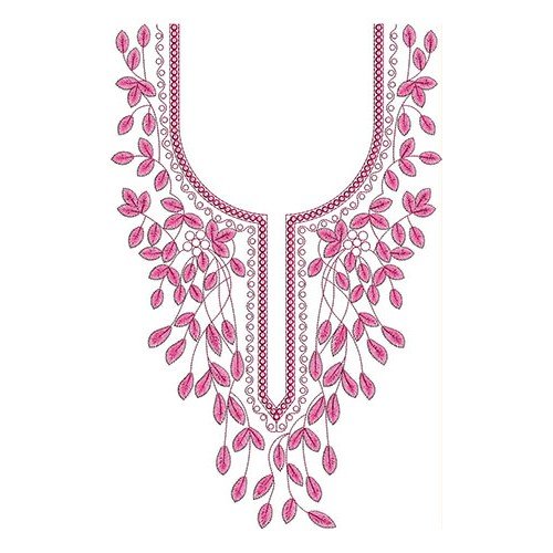 Leaf Neck Embroidery Design 22840
