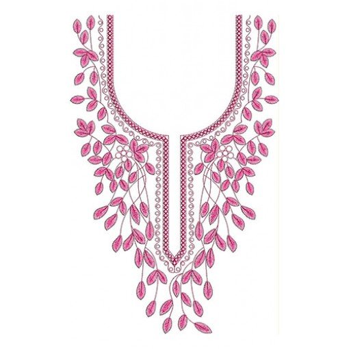 Leaf Neck Embroidery Design 22840