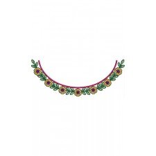 Mexican Puebla Neck Embroidery Design 22851