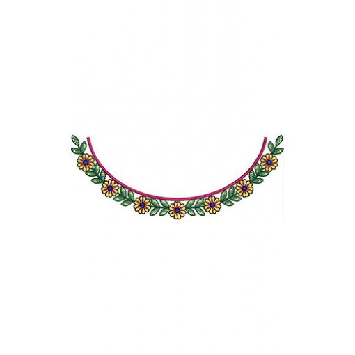 Mexican Puebla Neck Embroidery Design 22851