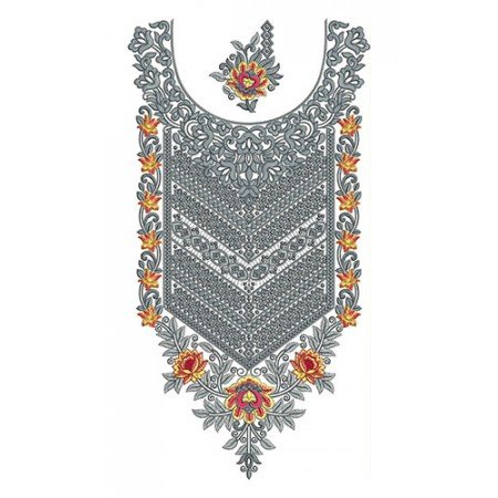 Netherland Neck Embroidery Design 22860