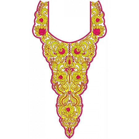 Abaya Neck Machine Embroidery Design