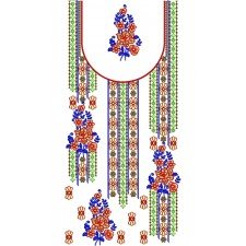 Netherlands Dress Neck Embroidery Design 22977