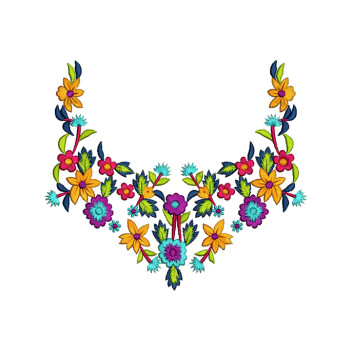 Traditional Folk Neck Embroidery Design