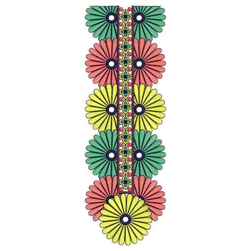 Awesome Floral Neck Embroidery Design 23052