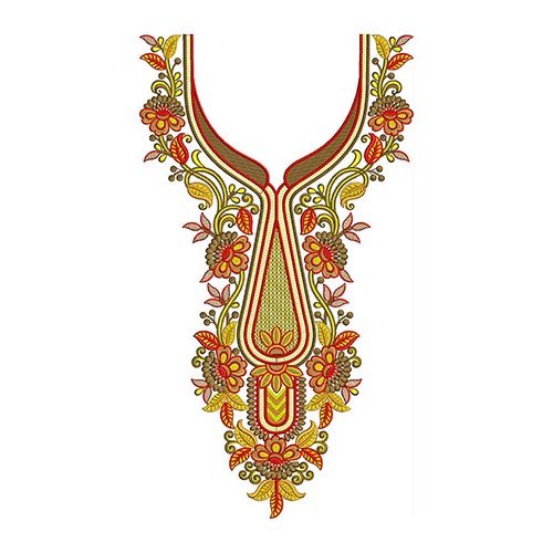 Ethnic Neck Embroidery Design 23205