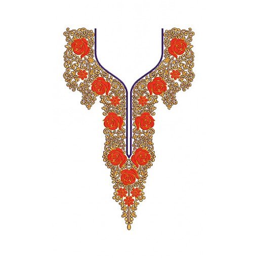 France Style Yoke Embroidery Design 23212