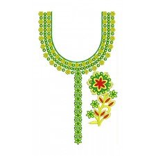 Floral Neckline Embroidery Design 23124