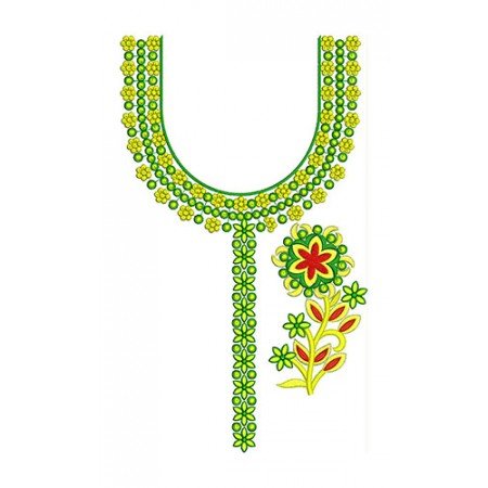 Floral Neckline Embroidery Design 23124