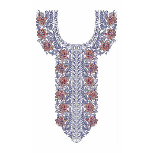 Lovely Dress Neck Embroidery Design 23266