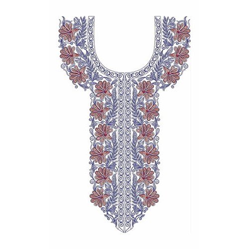 Lovely Dress Neck Embroidery Design 23266