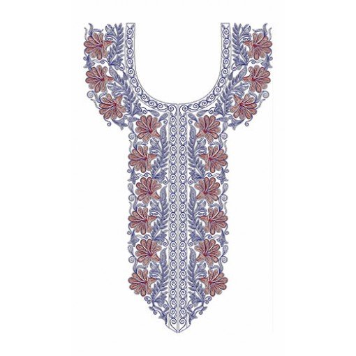 Lovely Dress Neck Embroidery Design 23266