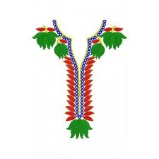 Lotus-Leaf Neck Embroidery Design 23267