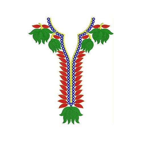 Lotus-Leaf Neck Embroidery Design 23267