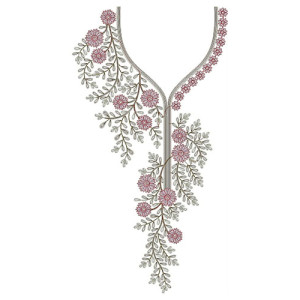 Floral Neck Embroidery Design 23270