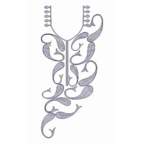 Paisley Chain Stitch Neck Embroidery Design 23284