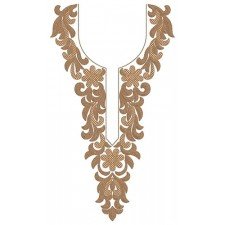 Embossed Box Neck Embroidery Design 23307