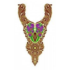 Neck Chain Stitch Embroidery Design 23310