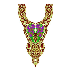 Neck Chain Stitch Embroidery Design 23310