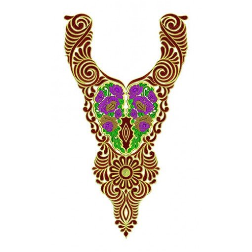 Neck Chain Stitch Embroidery Design 23310