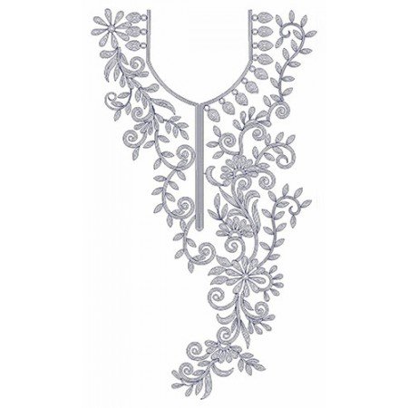 Chain Stitch Neck Embroidery Design 23311