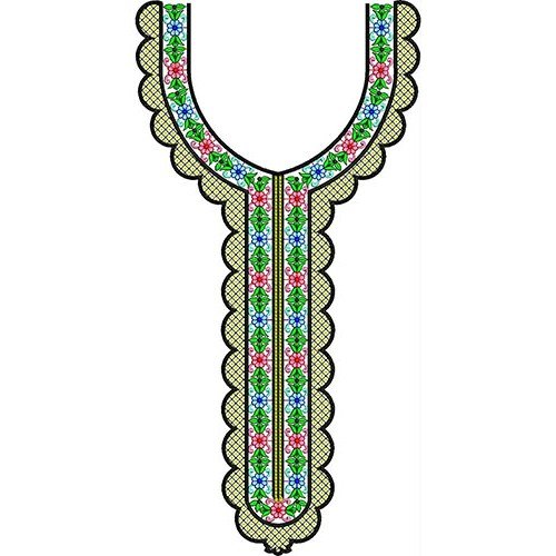 Flower Neck Embroidery Design 23353