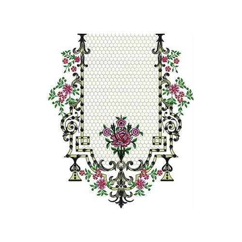Algerian Neck Embroidery Design 23358