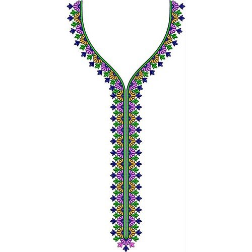 Long Nigerian Men's Neck Embroidery Design 23364