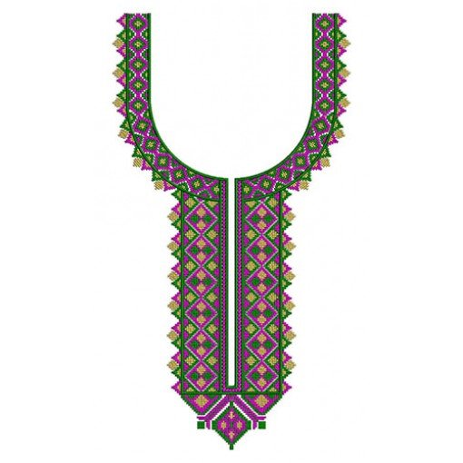 Cross-Stitch Neck Embroidery Design 23369