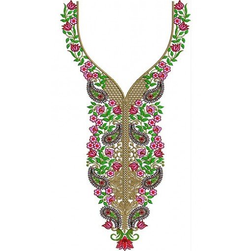 New Neckline Embroidery Design 23379