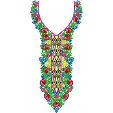 Ladies Neck Embroidery Design 23381