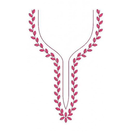 Simple Neck Design With Leaf Border 23538