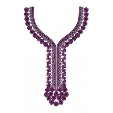 Little Round Shape Applique Neck Design 23550