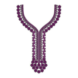 Little Round Shape Applique Neck Design