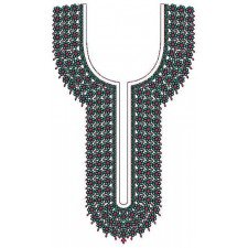 Round Shape Neck With Bunch Of Flower Design 23564