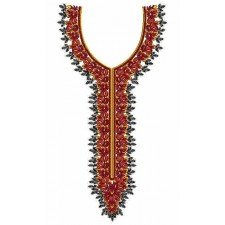 Bunch Of Leaves Neck Embroidery Design 23575