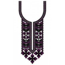 Rhombus Shape Neck Embroidery Design 23578