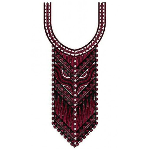 Wavy And Zigzag Line In Neck Design 23581